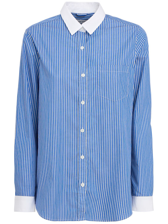 Marie Marot: Lilibeth cotton shirt - 浅蓝色/白色 - women_0 | Luisa Via Roma