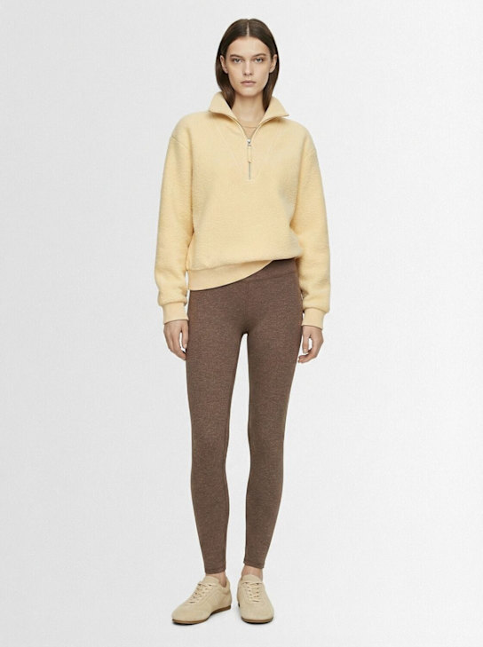 Varley: Jaylin half-zip teddy jacket - Reed Yellow - women_1 | Luisa Via Roma