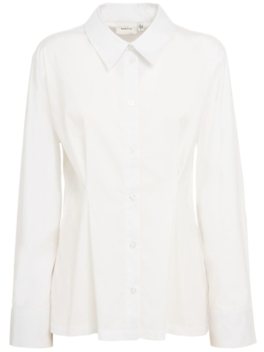 Gestuz: Opy cotton blend shirt - 白色 - women_0 | Luisa Via Roma