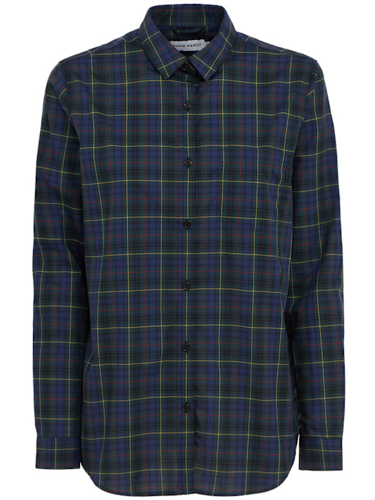 Marie Marot: Maddie cotton shirt - Blue/Green - women_0 | Luisa Via Roma