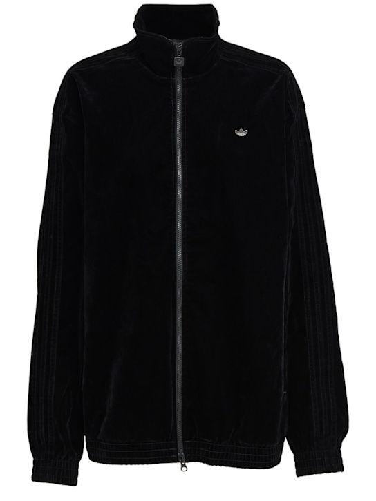adidas Originals: Firebird oversize track top - Utility Black - women_0 | Luisa Via Roma