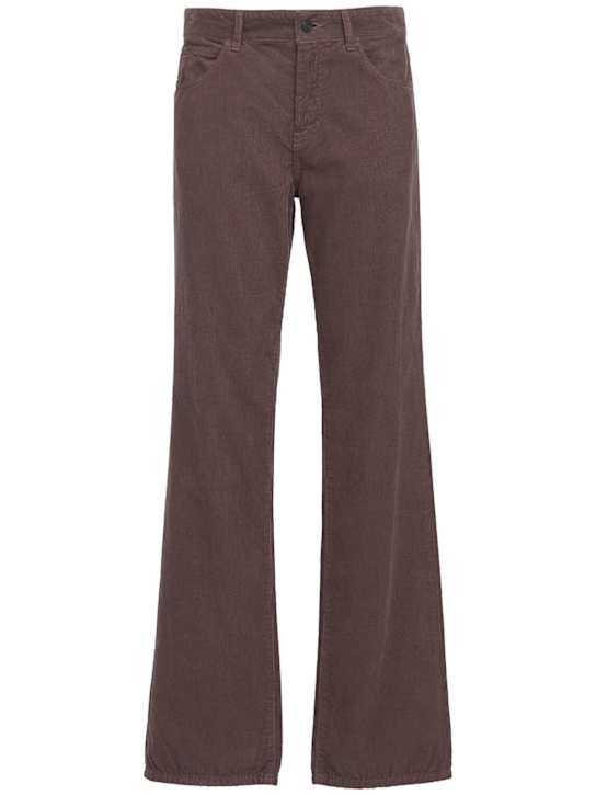 The Row: Carlyl cotton corduroy pants - Mud - women_0 | Luisa Via Roma