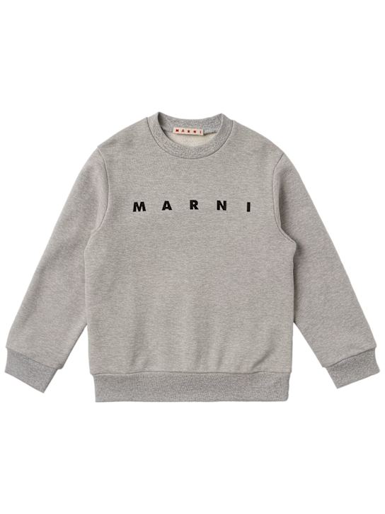 Marni Junior: Cotton sweatshirt - Gris - kids-girls_0 | Luisa Via Roma