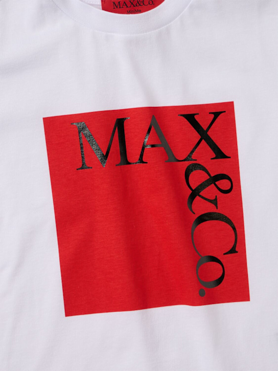 MAX&Co.: Printed cotton jersey t-shirt - 白色/红色 - kids-girls_1 | Luisa Via Roma
