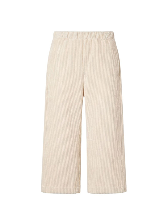 Kiddin': Cotton corduroy pants - 米白色 - kids-girls_0 | Luisa Via Roma