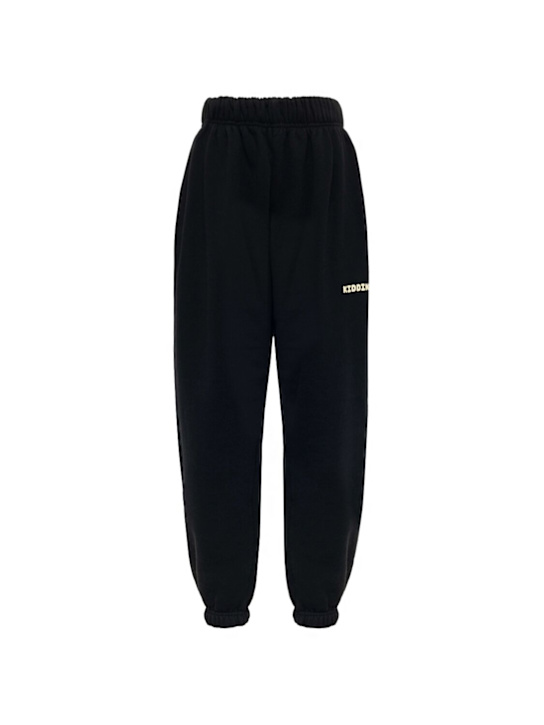Kiddin: Pantalones de felpa de algodón - Negro - kids-girls_0 | Luisa Via Roma