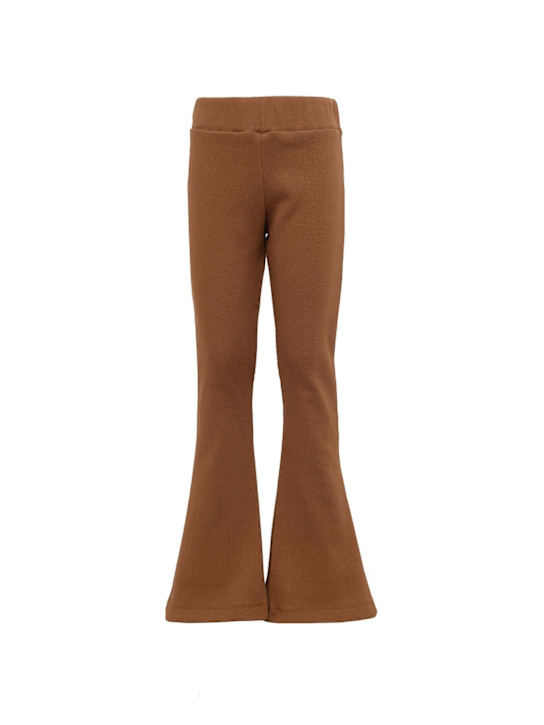 Kiddin': 弹力棉质喇叭腿紧身裤 - 烟草色 - kids-girls_0 | Luisa Via Roma