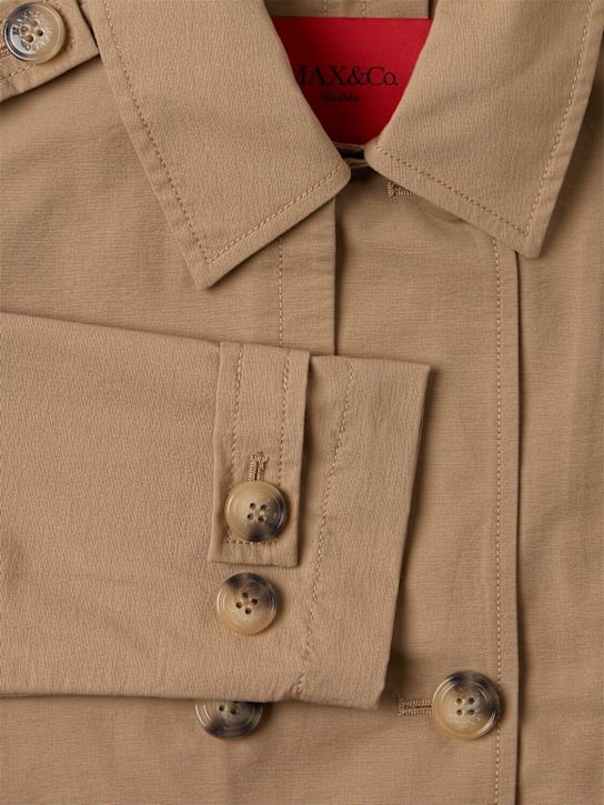 MAX&Co.: Cotton blend cropped jacket - 卡其色 - kids-girls_1 | Luisa Via Roma