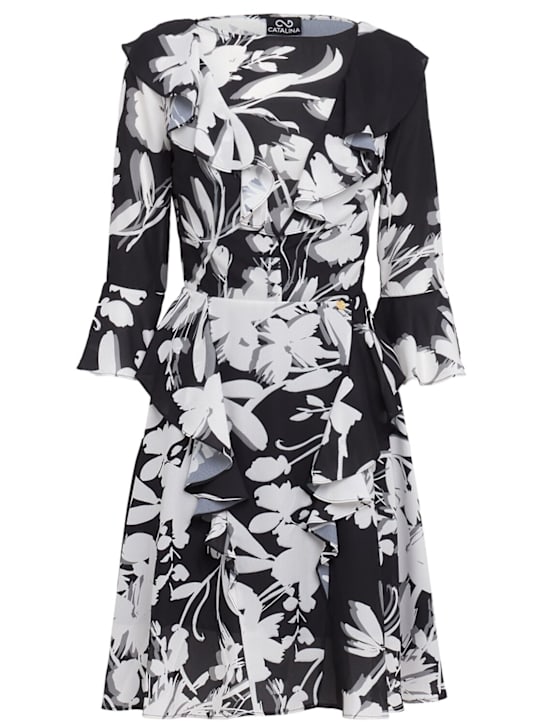 Catalina: Printed georgette mini dress - Multicolore - women_0 | Luisa Via Roma