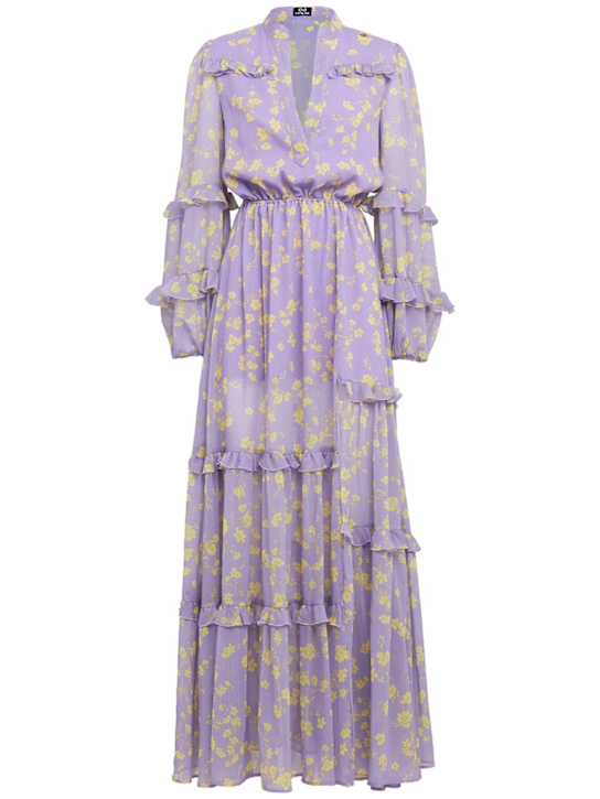 Catalina: Chiffon long dress - Lilla - women_0 | Luisa Via Roma