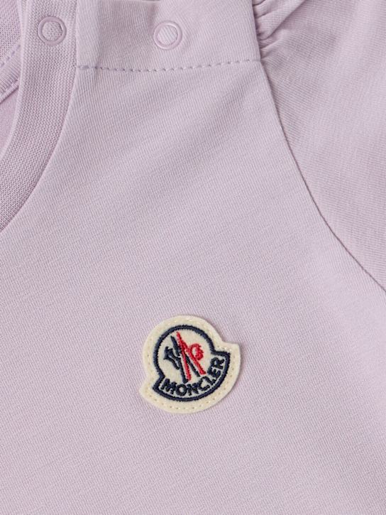 Moncler: Ruffle cotton dress - Lilas - kids-girls_1 | Luisa Via Roma