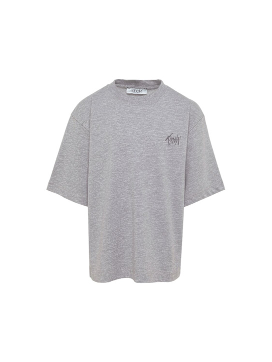 Kiddin': Logo cotton t-shirt - Heather Grey - kids-girls_0 | Luisa Via Roma