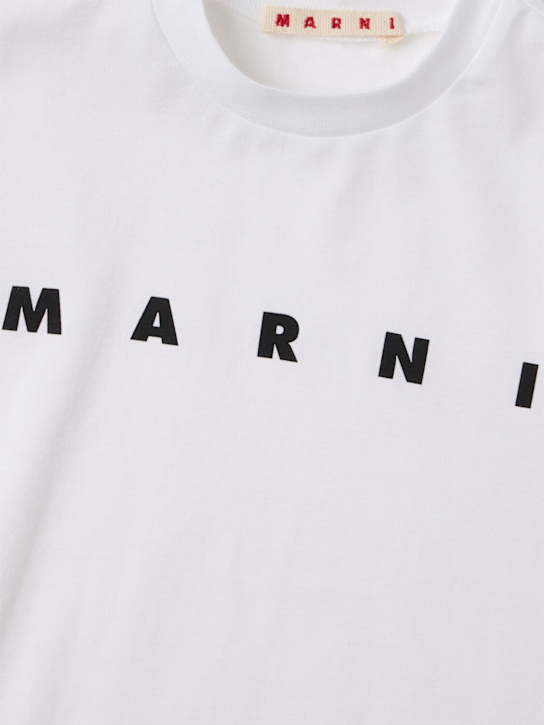 Marni Junior: Cotton logo t-shirt - 白色 - kids-boys_1 | Luisa Via Roma