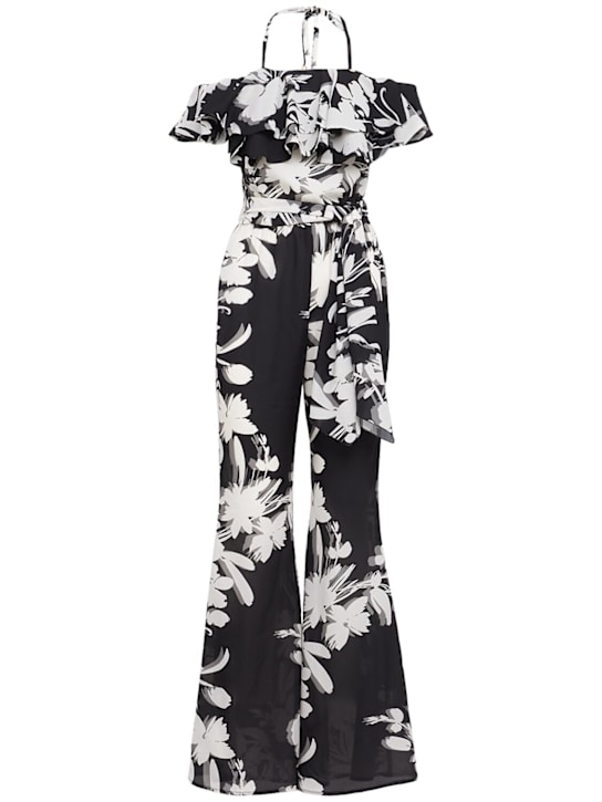 Catalina: Printed georgette long jumpsuit - 多色 - women_0 | Luisa Via Roma