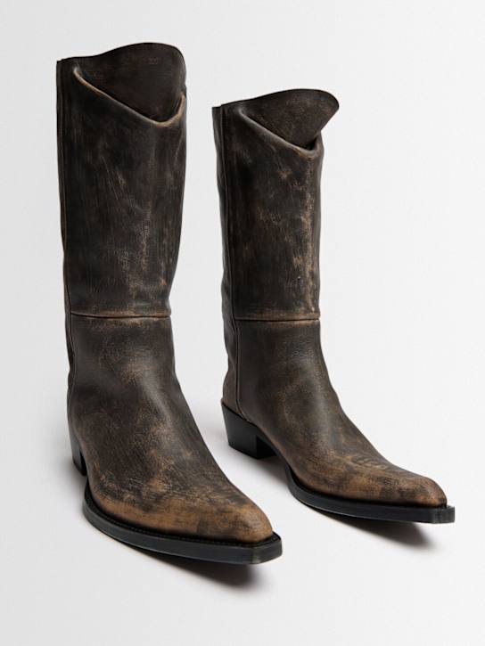 Khaite: 35mm Clive slouchy cowboy boots - Vintage Black - women_1 | Luisa Via Roma