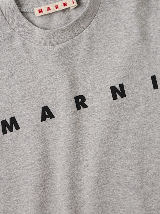 Marni Junior: Cotton logo t-shirt - Gris - kids-boys_1 | Luisa Via Roma