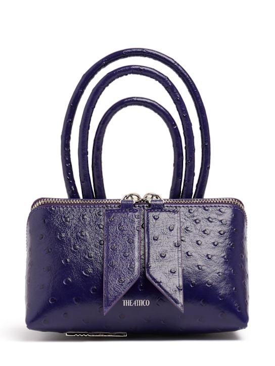 The Attico: Mini Friday embossed leather bag - Dark Purple - women_0 | Luisa Via Roma
