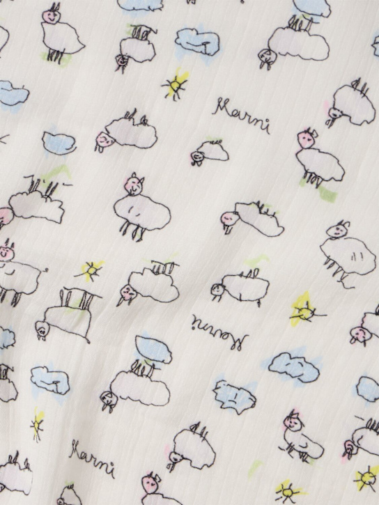 Marni Junior: Set of 2 printed cotton blankets - Wht/Multi - kids-girls_1 | Luisa Via Roma