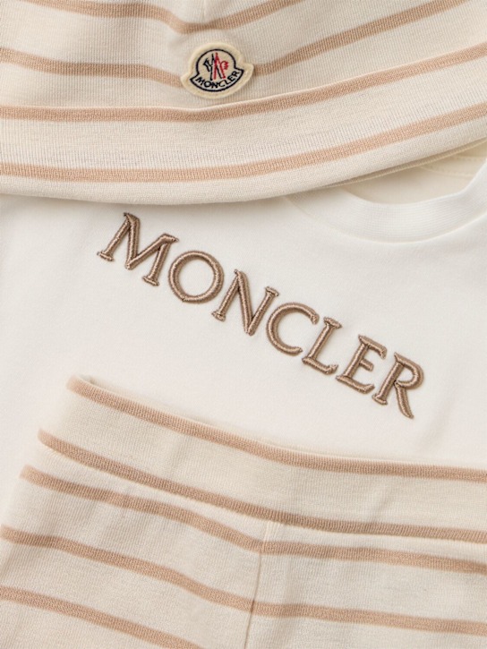 Moncler: Striped cotton set - Weiß/Rosa - kids-girls_1 | Luisa Via Roma