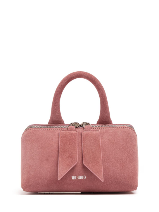 The Attico: Mini Friday suede top handle bag - Rosa - women_0 | Luisa Via Roma