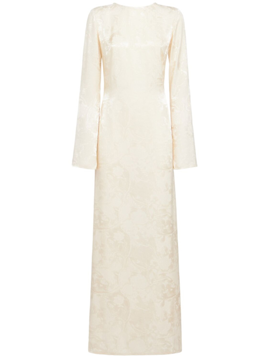 Diana Milkanova: 粘胶纤维长款连衣裙 - 奶油色 - women_0 | Luisa Via Roma