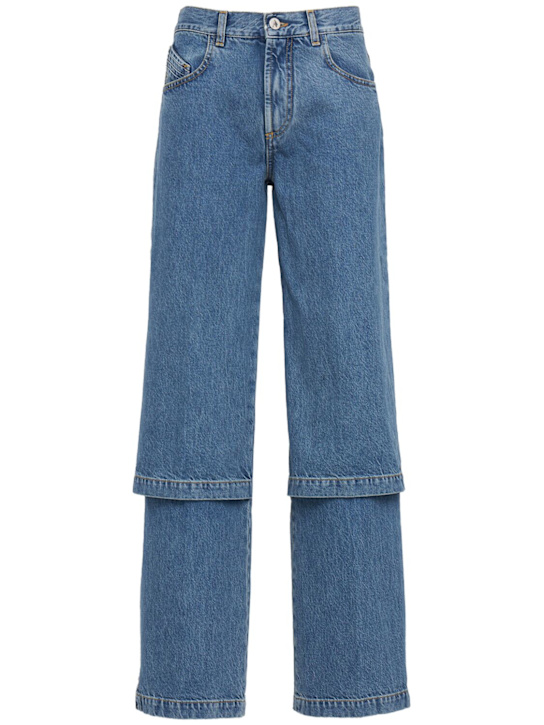 The Attico: Layered baggy jeans - Blu - women_0 | Luisa Via Roma