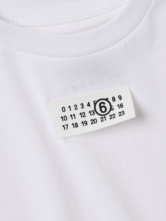 MM6 Maison Margiela: 棉质平纹针织T恤 - 白色 - kids-girls_1 | Luisa Via Roma