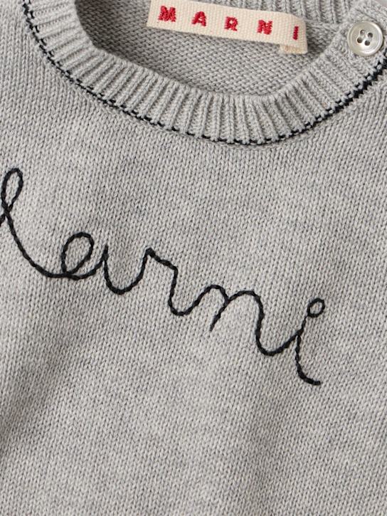Marni Junior: Cotton logo sweatshirt - 灰色 - kids-boys_1 | Luisa Via Roma