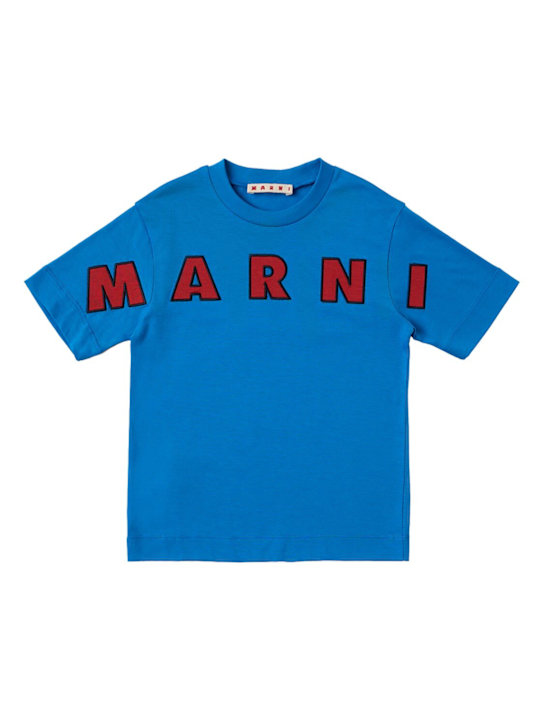 Marni Junior: Cotton t-shirt - Azul - kids-boys_0 | Luisa Via Roma