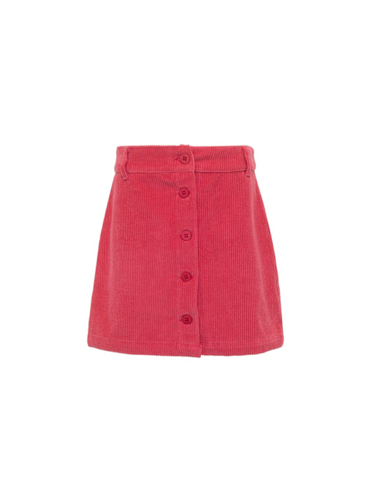 Kiddin': Velvet mini skirt - ピンク - kids-girls_0 | Luisa Via Roma