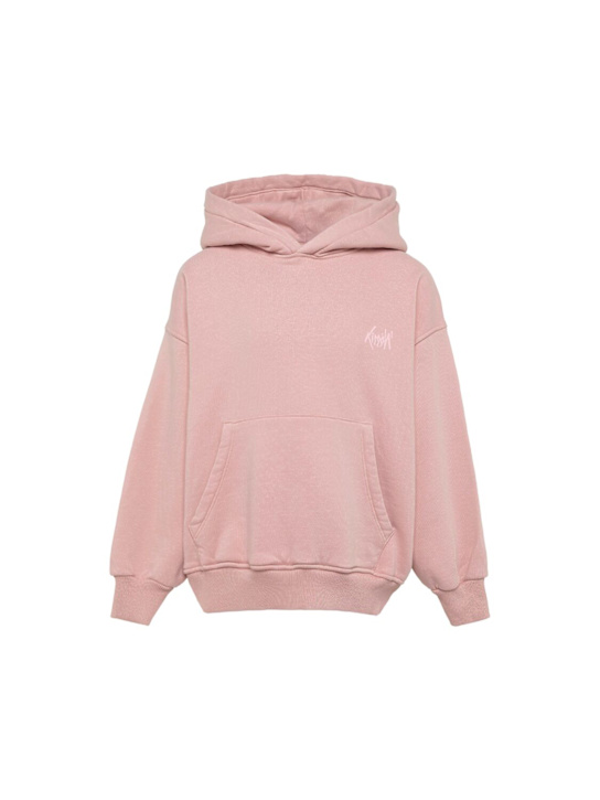 Kiddin': Logo cotton hoodie - Powder Pink - kids-boys_0 | Luisa Via Roma