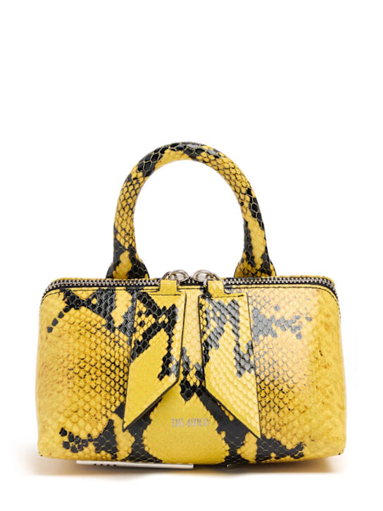 The Attico: Mini Friday snake print leather bag - Yellow/Multi - women_0 | Luisa Via Roma