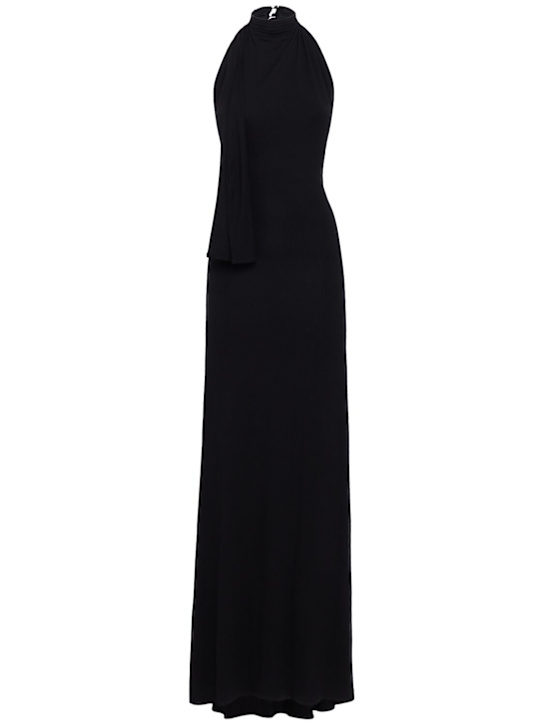 Diana Milkanova: 粘胶纤维长款连衣裙 - 黑色 - women_0 | Luisa Via Roma