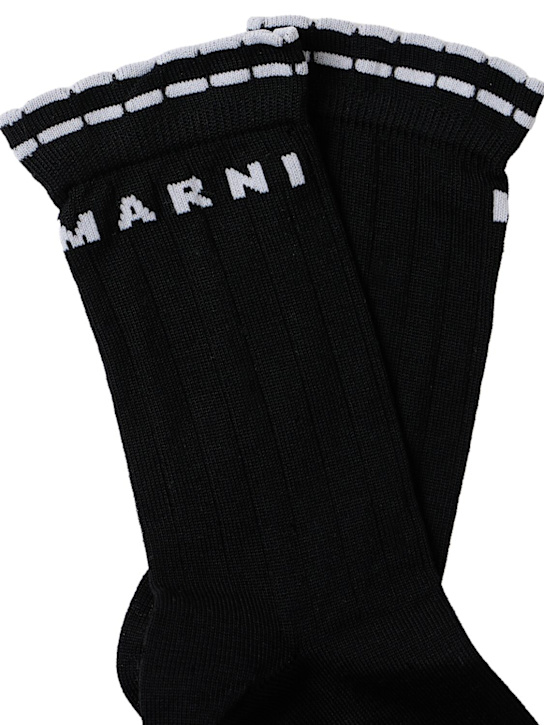 Marni Junior: Cotton blend socks - Negro - kids-girls_1 | Luisa Via Roma