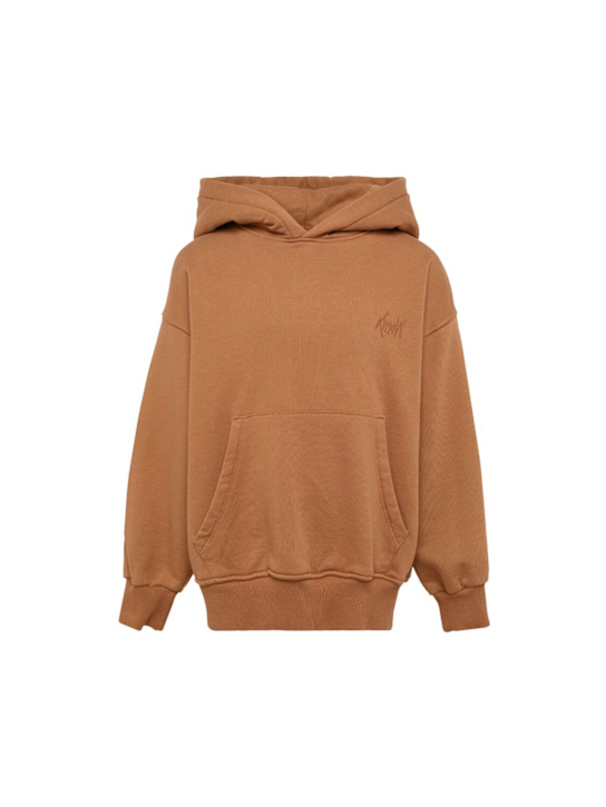 Kiddin': Logo cotton hoodie - Camel - kids-boys_0 | Luisa Via Roma