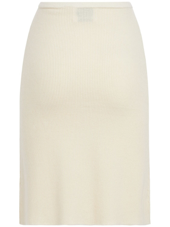 Nami: Cashmere knit pencil skirt - Cream - women_1 | Luisa Via Roma