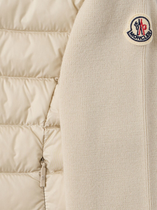 Moncler: Padded wool zip-up cardigan - kids-boys_1 | Luisa Via Roma