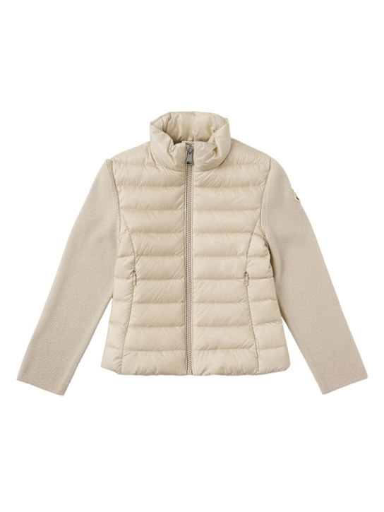 Moncler: Padded wool zip-up cardigan - kids-boys_0 | Luisa Via Roma