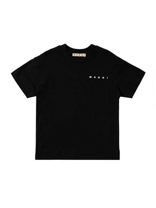 Marni Junior: Cotton t-shirt - Black - kids-girls_0 | Luisa Via Roma