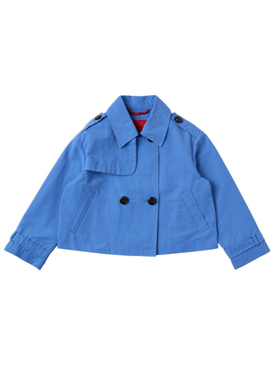 MAX&Co.: Cotton blend cropped jacket - Azul Claro - kids-girls_0 | Luisa Via Roma