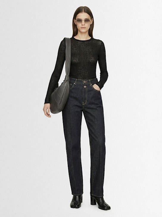 Lemaire: High waist denim straight jeans - Grey - women_1 | Luisa Via Roma
