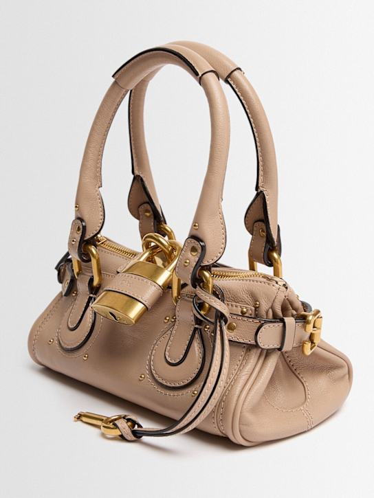 Chloé: Paddington粒面皮革单肩包 - Earthy Pink - women_1 | Luisa Via Roma