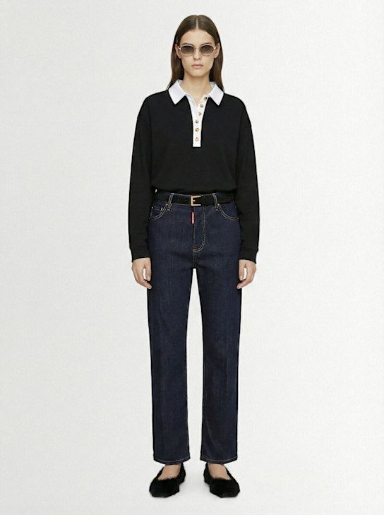 Dsquared2: Jean droit en denim Boston - Bleu - women_1 | Luisa Via Roma