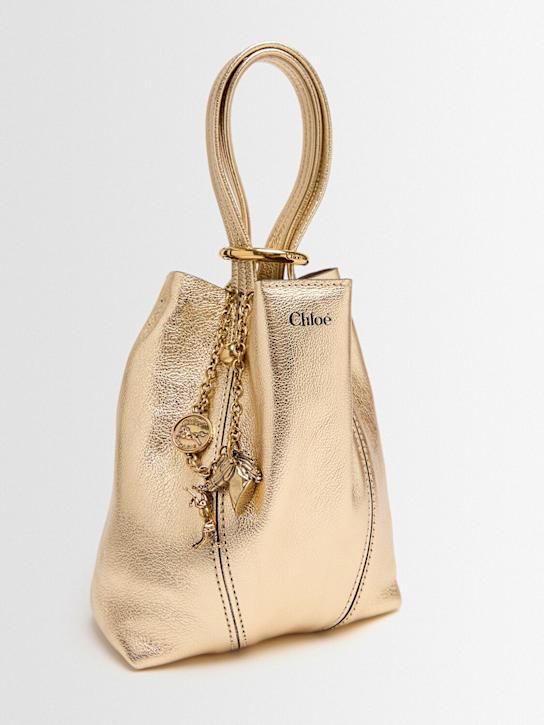 Chloé: Spin metallic leather top handle bag - 浅金色 - women_1 | Luisa Via Roma