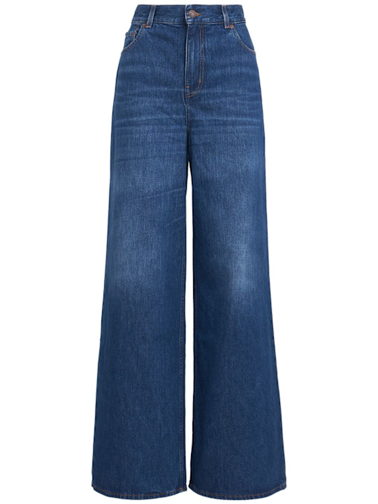 Chloé: 高腰喇叭腿牛仔裤 - 蓝色 - women_0 | Luisa Via Roma