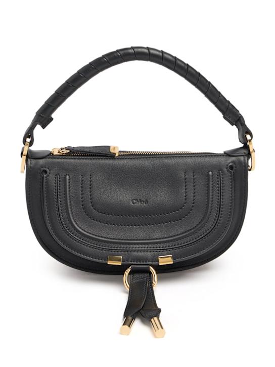 Chloé: Borsa media Marcie in pelle liscia - Nero - women_0 | Luisa Via Roma