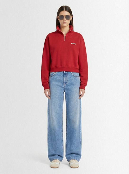 Jacquemus: Le camionneur cotton jersey sweatshirt - Red - women_1 | Luisa Via Roma