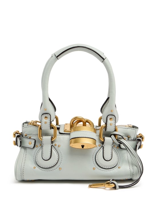 Chloé: Bolso Paddington de piel de grano - Aqua Grey - women_0 | Luisa Via Roma