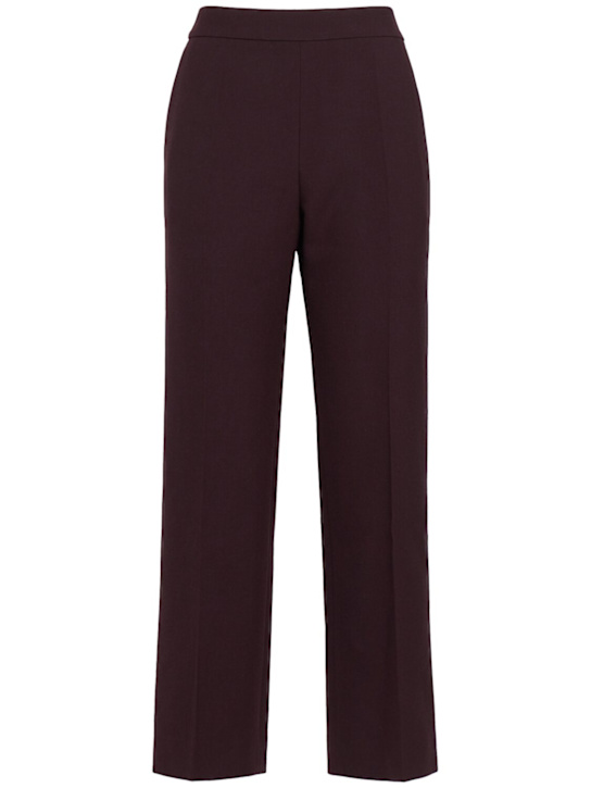 Chloé: 羊毛双绉直筒裤 - 紫色 - women_0 | Luisa Via Roma