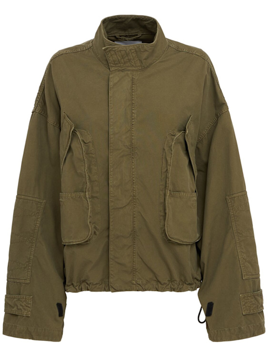 The Attico: Chaqueta bomber de lona - Verde Militar - women_0 | Luisa Via Roma